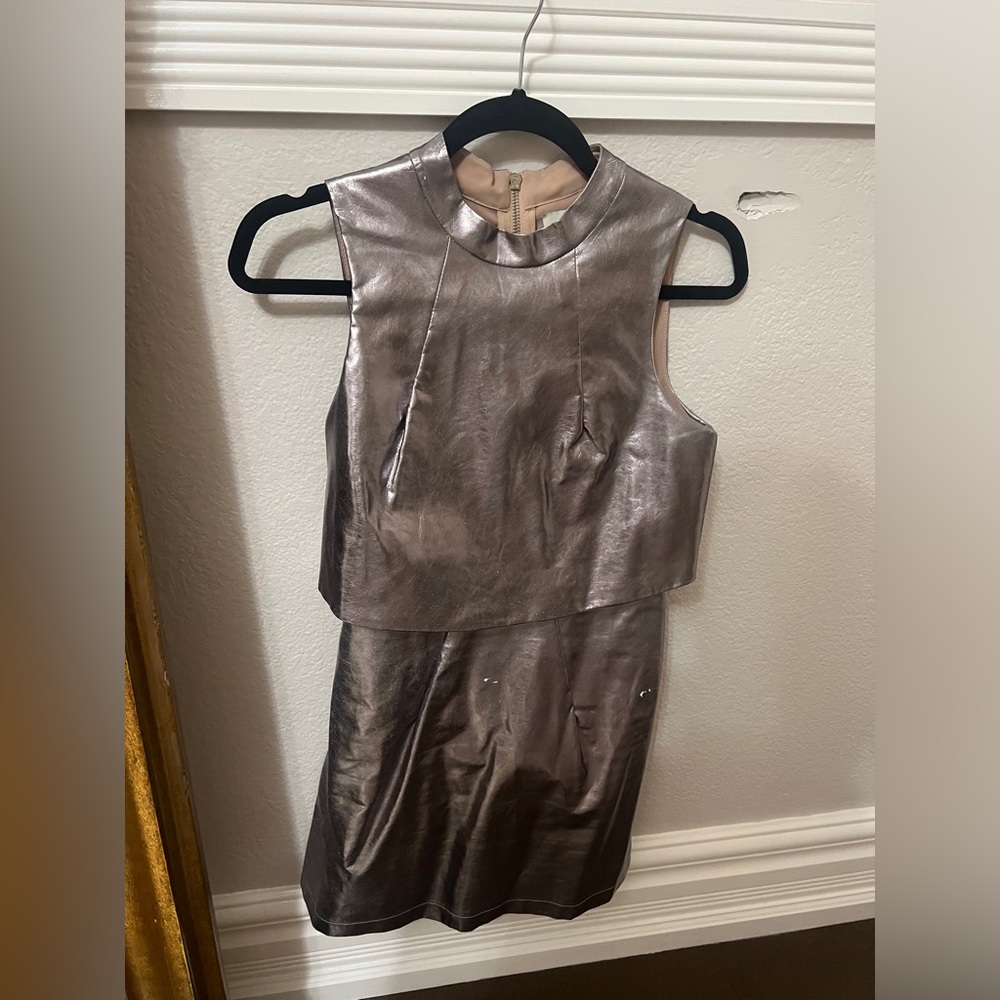 Silver metallic ASOS mini party dress